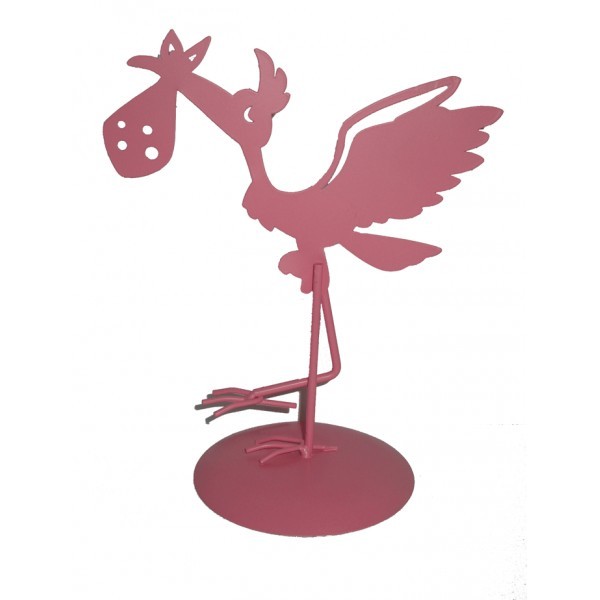 FIGURA PASTEL METaLICA CIGUENA ROSA