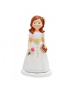 FIGURA PASTEL COMUNIoN NINA LIBRO