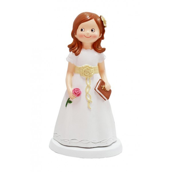 FIGURA PASTEL COMUNIoN NINA LIBRO