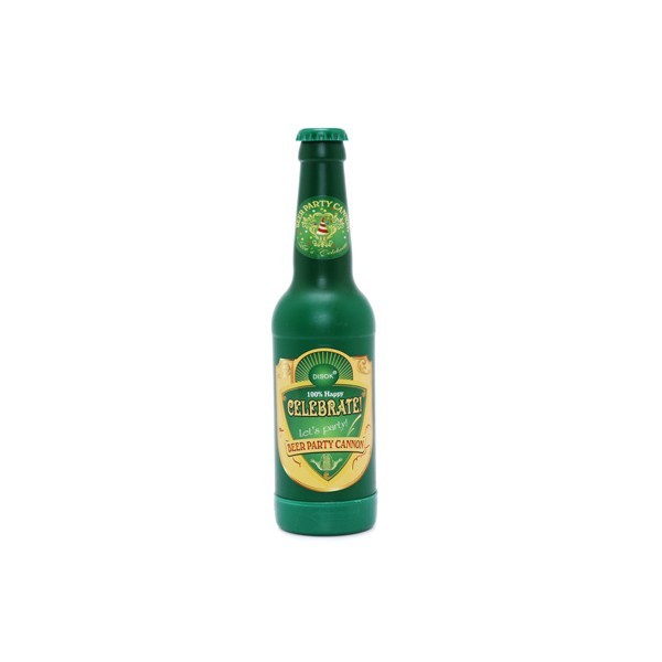 CANON CONFETIS DORADO EN FORMA BOTELLA CERVEZA