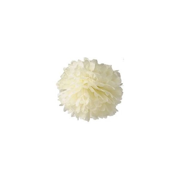 POMPON DE PAPEL DE SEDA 20 CM MARFIL