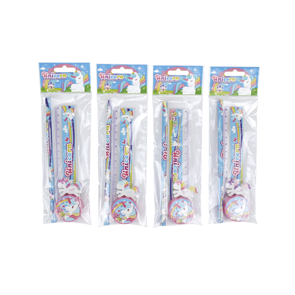 SET 4 PCS PAPELERiA UNICORNIO DE REGALO