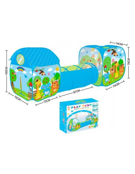 TUNEL ZOO ANIMALES PLEGABLE 3 EN 1 BEBe INFANTIL