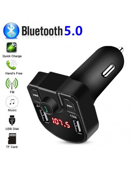 CARGADOR MP3 COCHE MULTIFUNCIoN BLUETOOTH EN CAJA