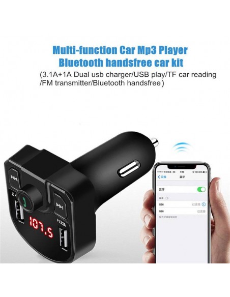 CARGADOR MP3 COCHE MULTIFUNCIoN BLUETOOTH EN CAJA