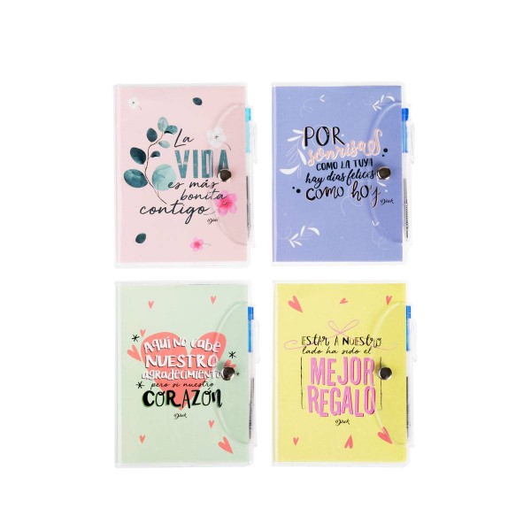 LIBRETA PVC BOLiGRAFO FRASES POSITIVAS