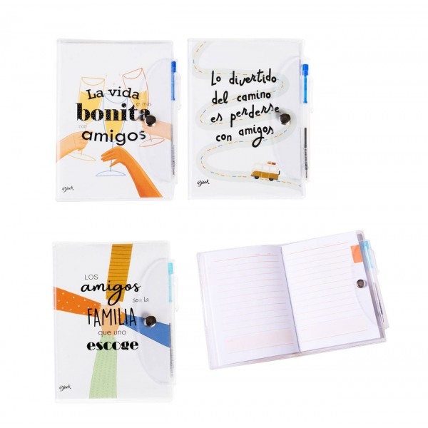 LIBRETA NOTAS PVC AMIGOS CON BOLiGRAFO