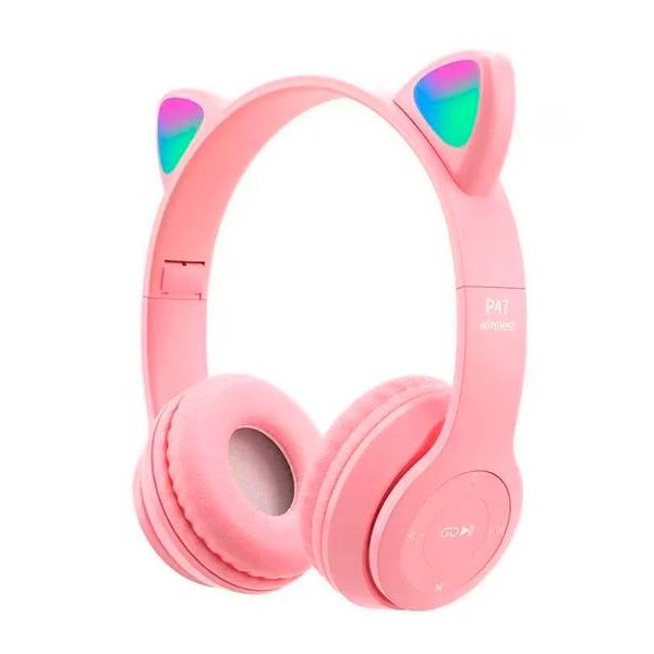 CASCOS AURICULARES OREJAS INALaMBRICOS ROSACAJA