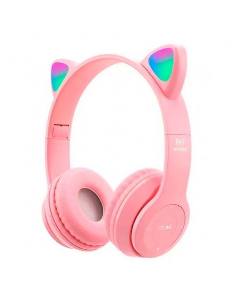 CASCOS AURICULARES OREJAS INALaMBRICOS ROSACAJA