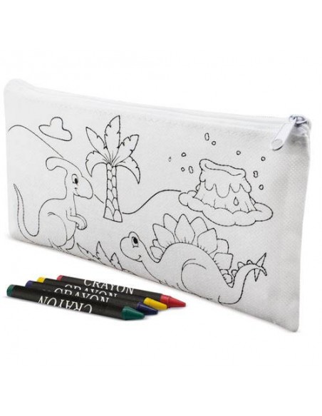 ESTUCHE CON 5 CERAS DINOS NON WOVEN