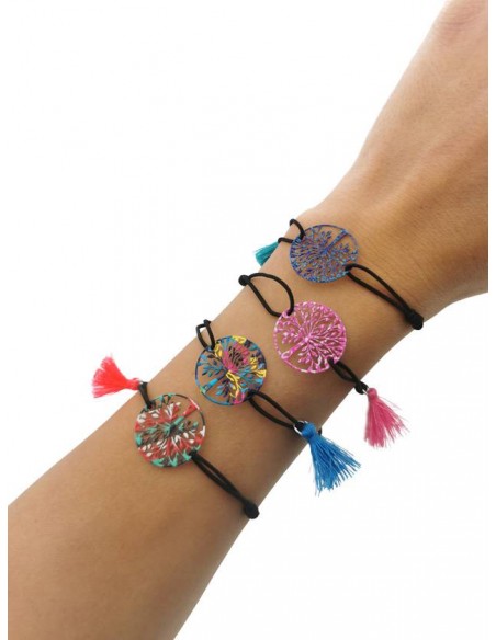 PULSERA aRBOL DE LA VIDA CON POMPoN