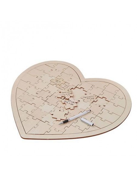 PUZZLE DE FIRMAS MADERA CORAZoN 47 CM