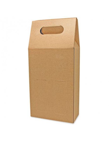 CAJA DE REGALO CARToN VENTANA 2 BOTELLAS