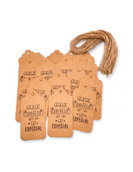 LOTE 20 TARJETAS KRAFT FRASES