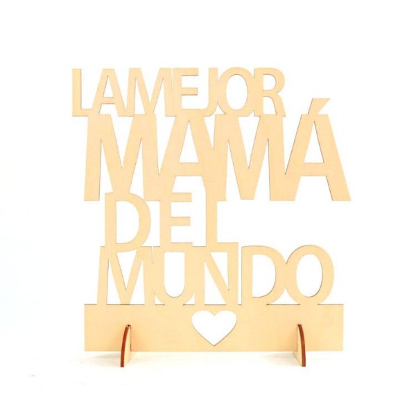 CARTEL MADERA LA MEJOR MAMa DEL MUNDO