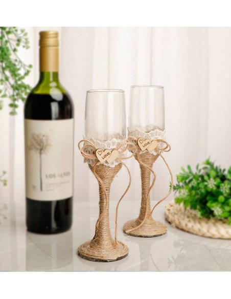 SET 2 COPAS CRISTAL BODA KRAFT