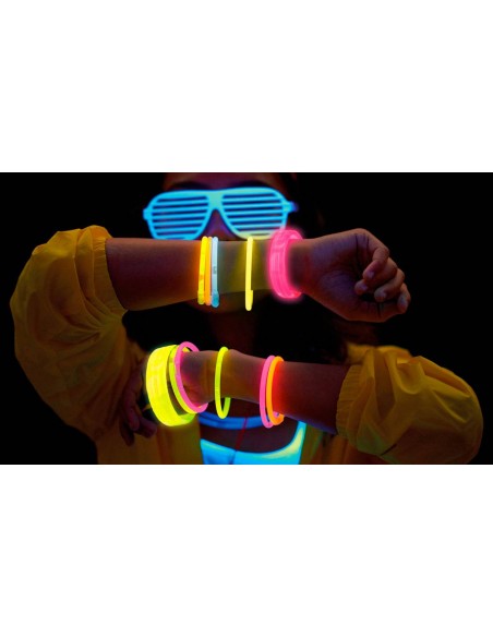 PACK 120 PULSERAS LUMINOSAS FLUORESCENTE LED NEON