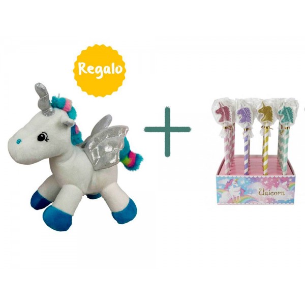  REGALO LOTE 24 LaPICES PELUCHE UNICORNIO 8710AZ