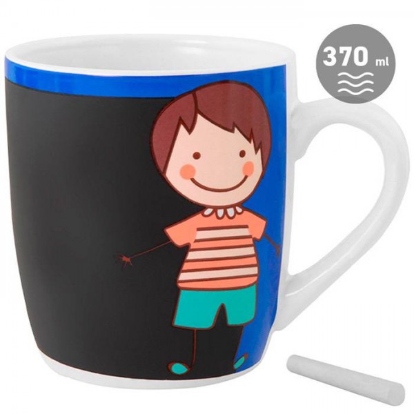 TAZA PIZARRA COLOREAR NINO HAPPY