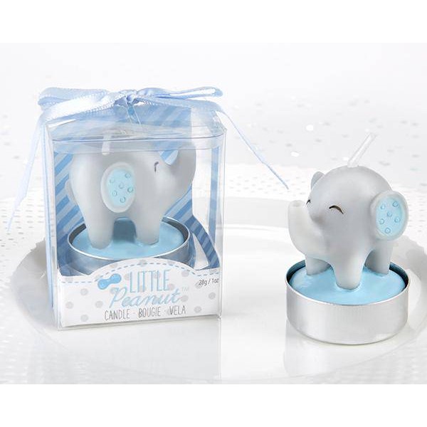 VELA BAUTIZO ELEFANTE AZUL EN CAJA REGALO