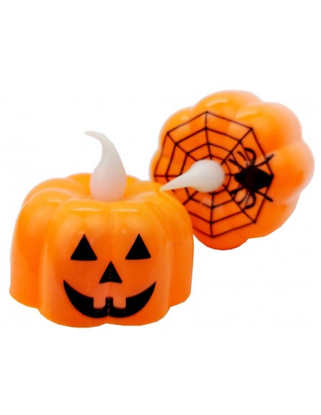 EXPOSITOR 12 VELAS CON LUZ HALLOWEEN CALABAZA