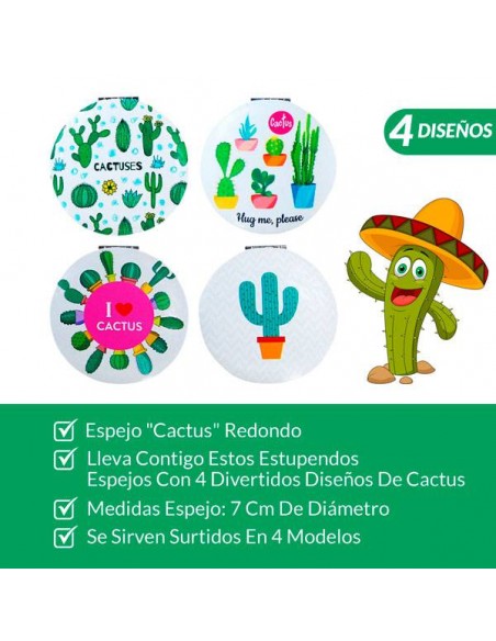 OFERTA LOTE DE 500 ESPEJO CACTUS REDONDO